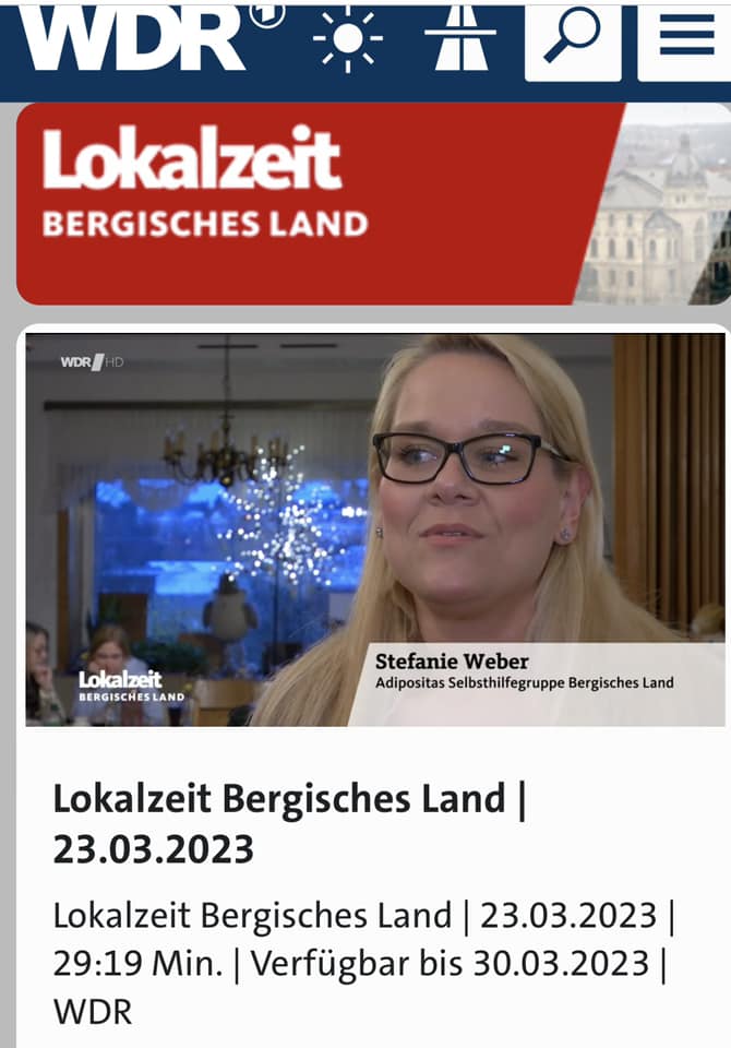 Vorschaubild zum WDR-Beitrag über die Adipositas SHG Bergisches Land.